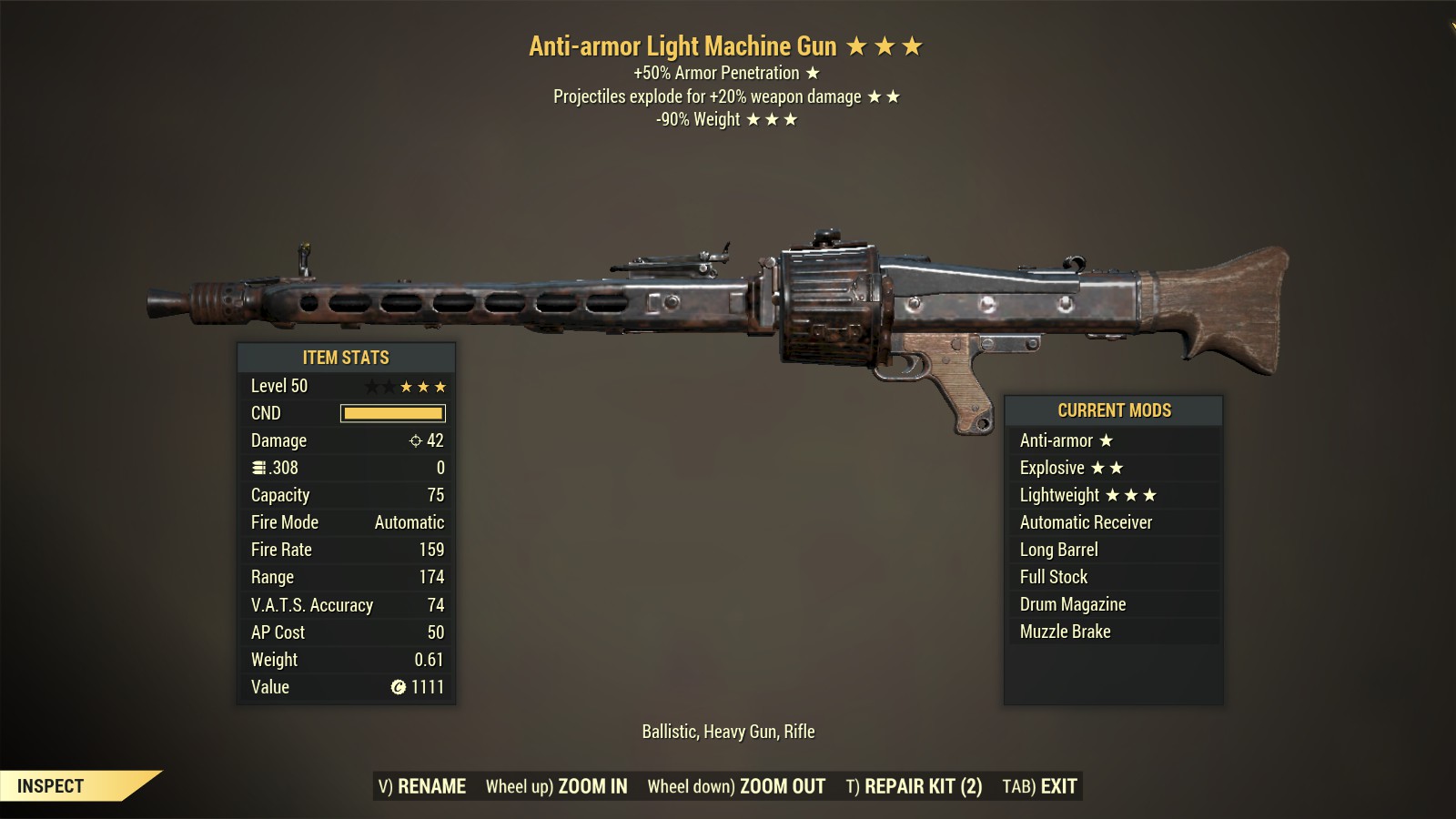 Anti-armor【Explosive + Lightweight】Light Machine Gun